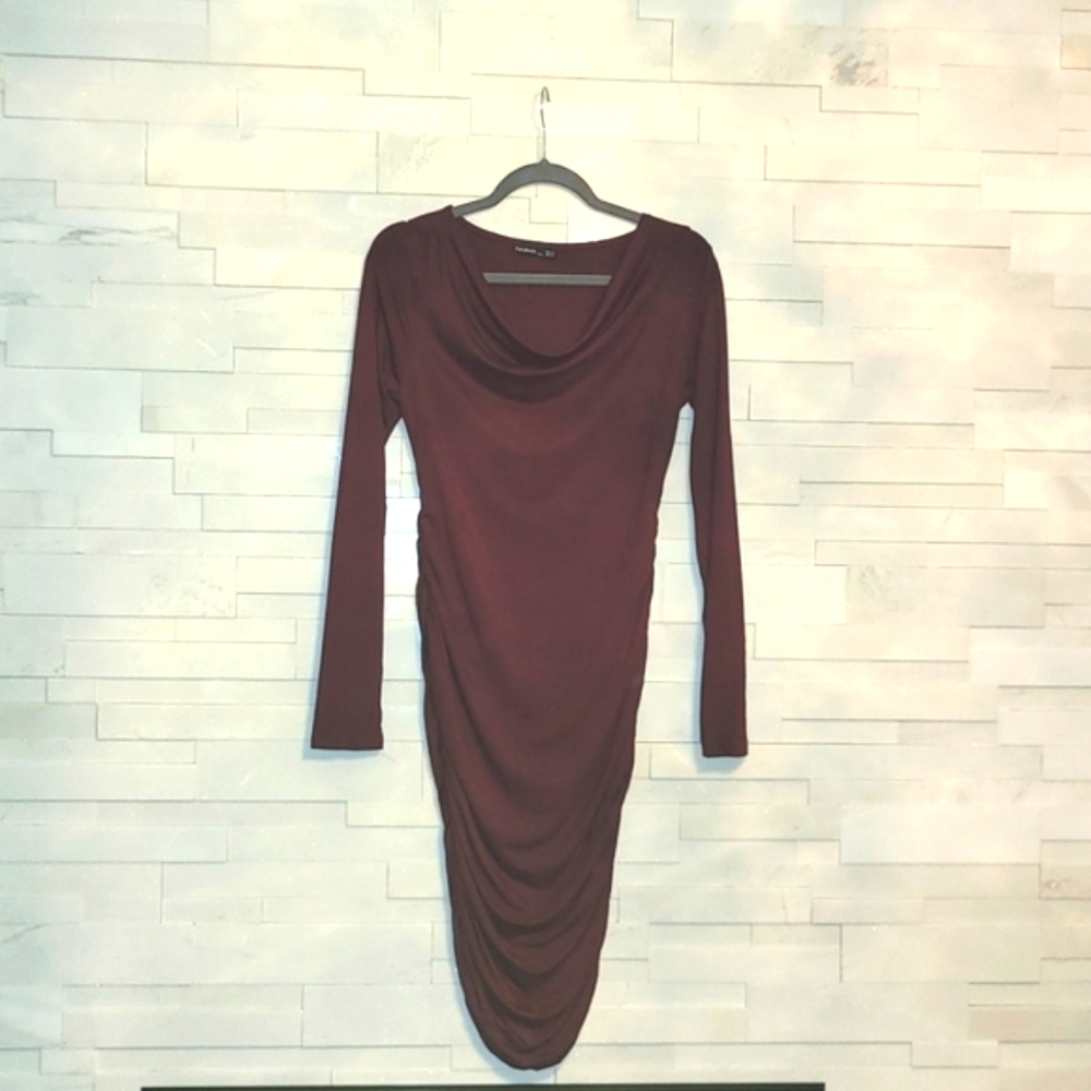 PATTY BOUTIK MATERNITY DRESS.  BURGANDY/WINE COLORED. SIZE S